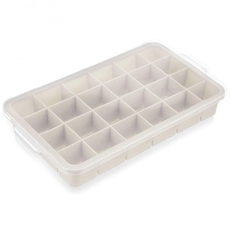 Beež silikoonist jääkuubikuvorm kaanega, 2... | FreshDesign.ee