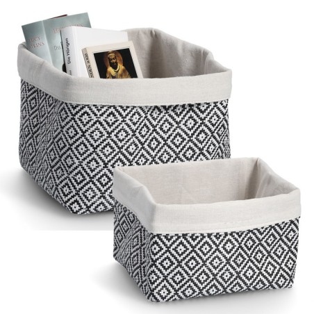 Hoiukorv "Mosaic", puuvill/paper, must/valge | FreshDesign.ee