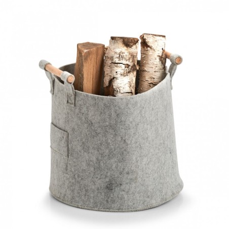 Hoiukorv käepidemetega, hall vilt