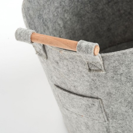 Hoiukorv käepidemetega, hall vilt | FreshDesign.ee