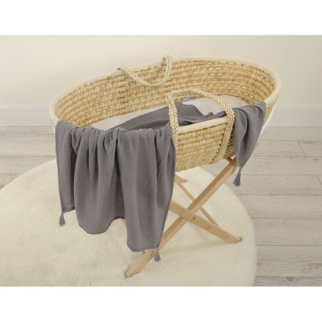 Õhuke musliin tekk 75x100 cm - antratsiit