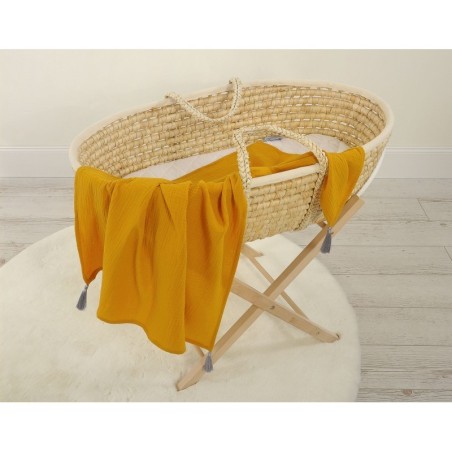 Õhuke musliin tekk 75x100 cm - sinepikollane