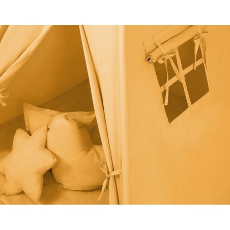 Tipi telk aluse ja patjadega + suled, kollane | FreshDesign.ee