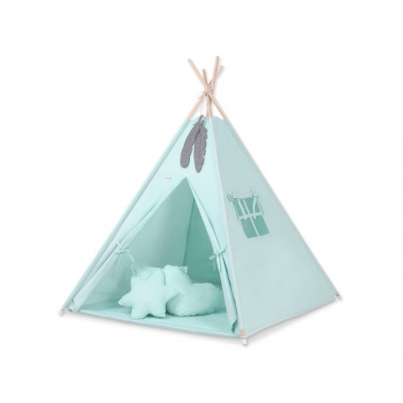 Tipi telk aluse ja patjadega + suled, mint | FreshDesign.ee