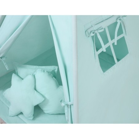 Tipi telk aluse ja patjadega + suled, mint | FreshDesign.ee