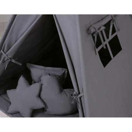 Tipi telk aluse ja patjadega + suled, tumehall | FreshDesign.ee