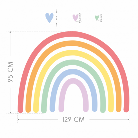 Seinakleebis värviline Vikerkaar südametega | FreshDesign.ee