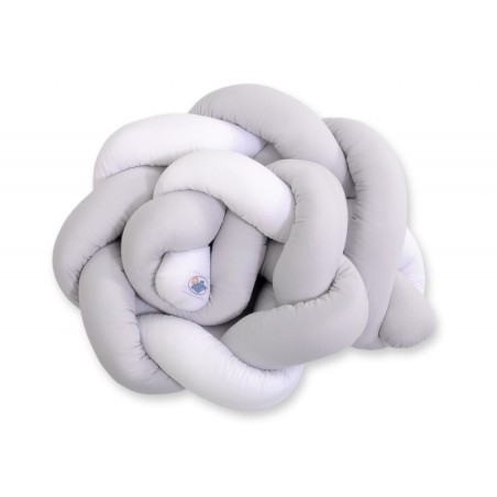 Punutud voodipehmendus 180 cm, valge/hall | FreshDesign.ee