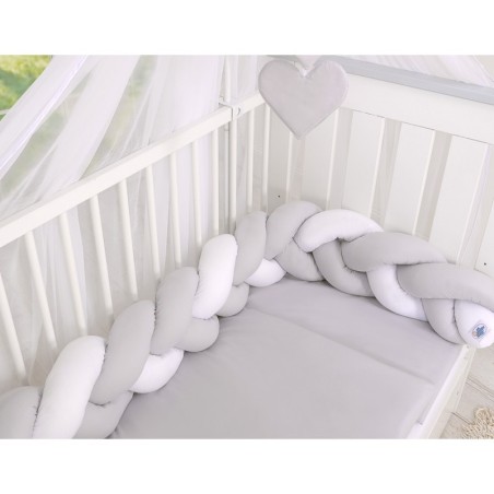 Punutud voodipehmendus 180 cm, valge/hall | FreshDesign.ee