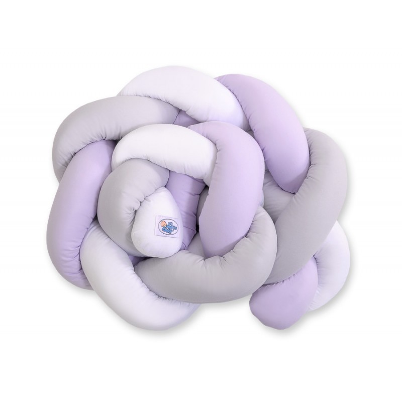 Punutud voodipehmendus 180 cm, valge/lilla/hall | FreshDesign.ee