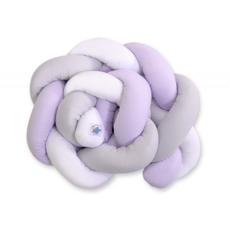 Punutud voodipehmendus 180 cm, valge/lilla/hall | FreshDesign.ee