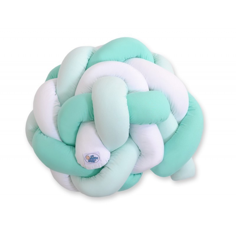 Punutud voodipehmendus 180 cm, valge/mint | FreshDesign.ee