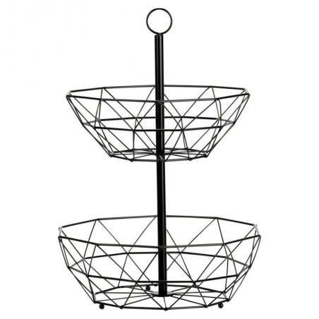 Must metallist puuviljakorv, 2 taset | FreshDesign.ee