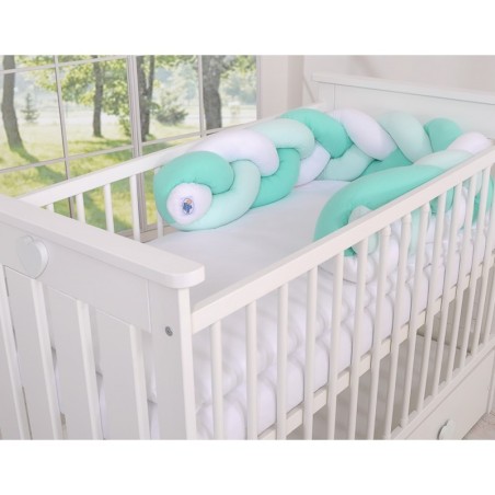 Punutud voodipehmendus 180 cm, valge/mint | FreshDesign.ee