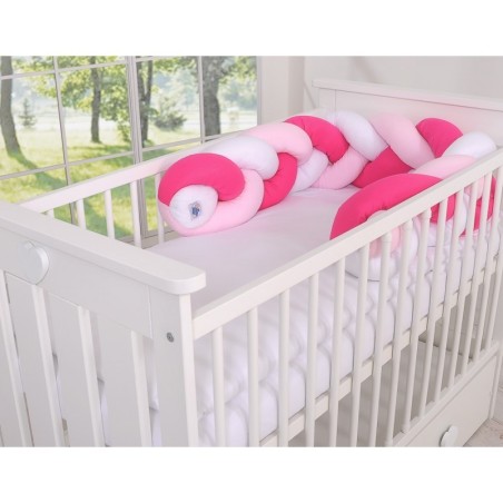 Punutud voodipehmendus 180 cm, valge/roosa... | FreshDesign.ee