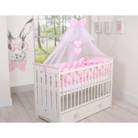 Punutud voodipehmendus XXL 360 cm, roosa | FreshDesign.ee