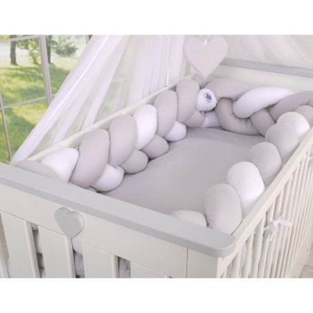 Punutud voodipehmendus XXL 360 cm, valge/hall | FreshDesign.ee