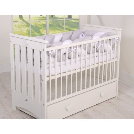 Punutud voodipehmendus XXL 360 cm, valge/hall | FreshDesign.ee