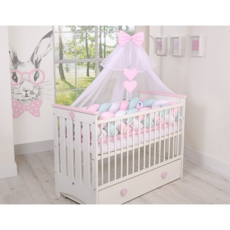 Punutud voodipehmendus XXL 360 cm, valge/m... | FreshDesign.ee