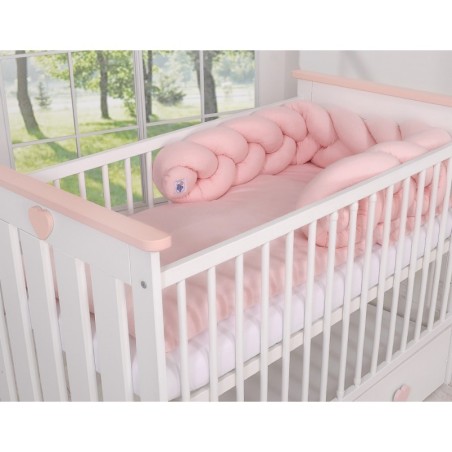 Punutud voodipehmendus 180 cm, pastell roosa | FreshDesign.ee