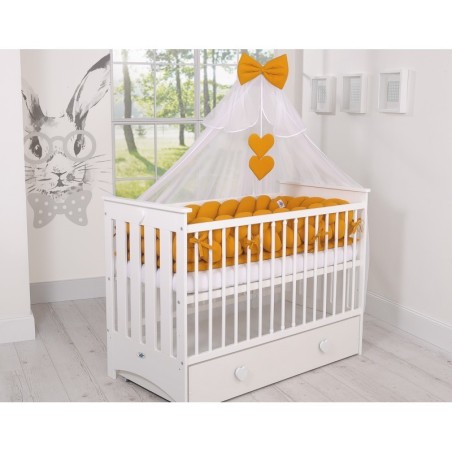 Punutud voodipehmendus XXL 360 cm, sinepikollane