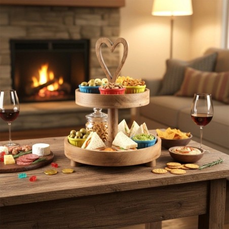 MANGO 2-korruseline puidust tordialus, 42 cm | FreshDesign.ee