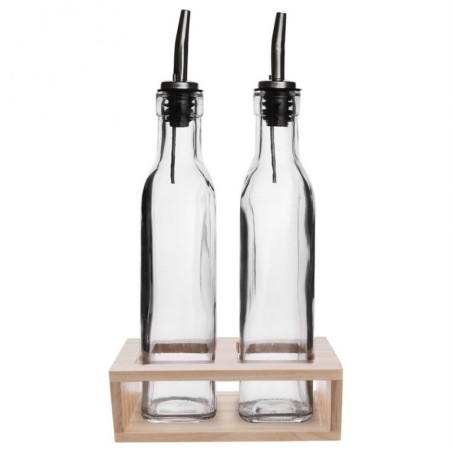 Õli- ja äädikapudel koos alusega 2x 300 ml | FreshDesign.ee