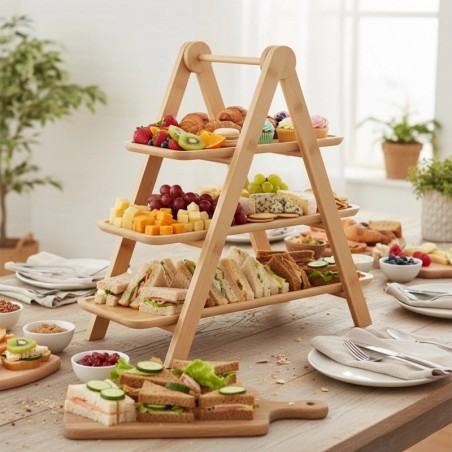 3-korruseline bambusest tordialus 43x13,5x39 cm