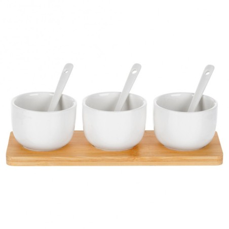 Keraamilised snäkikausid lusikaga, 90 ml, valge | FreshDesign.ee