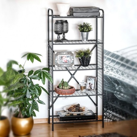 Riiul metall must 69x35x160 cm