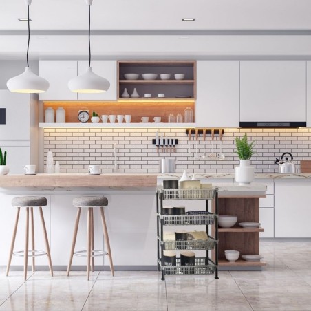 Kerge plastikust ratastel riiul 50x19.5x83 cm