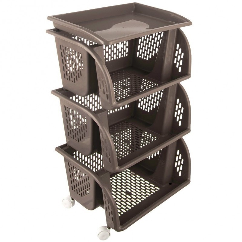 Ratastel riiul panipaik 39x28x65 cm, hall | FreshDesign.ee