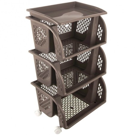 Ratastel riiul panipaik 39x28x65 cm, hall | FreshDesign.ee