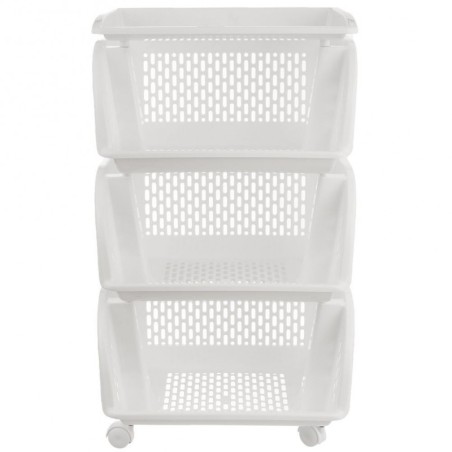 Ratastel riiul panipaik 39x28x65 cm, valge | FreshDesign.ee