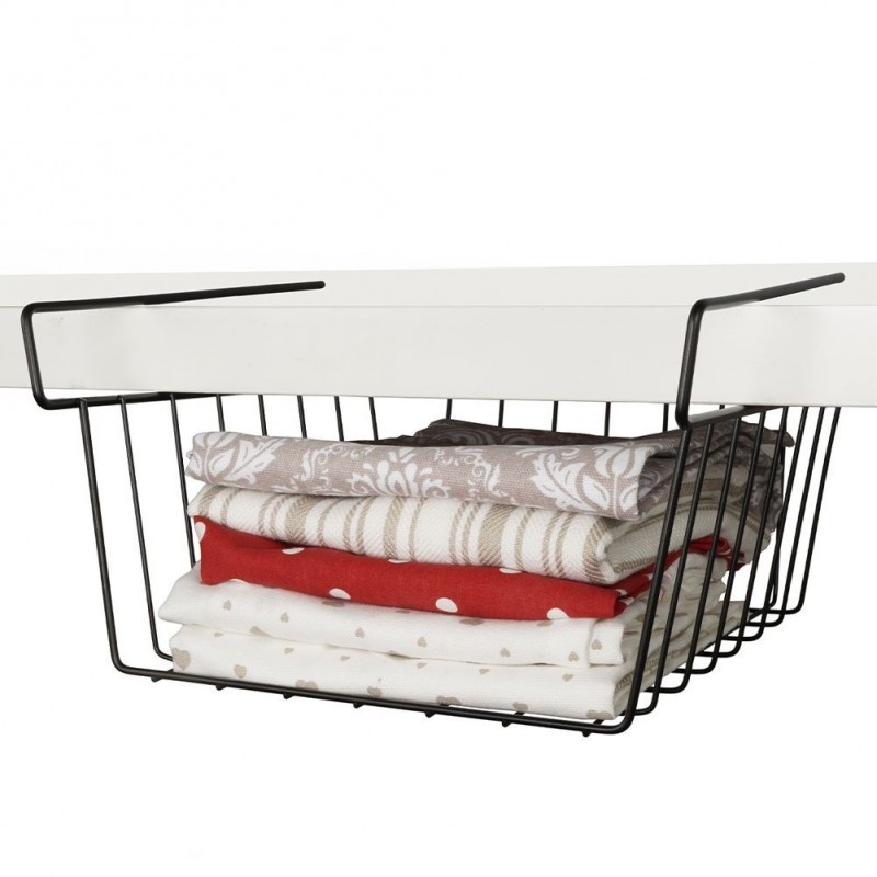 Riiulialune korv, must metall 27.5x25x14 cm | FreshDesign.ee