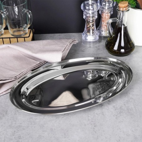 Ovaalne terasest serveerimisalus 34x21,5 cm