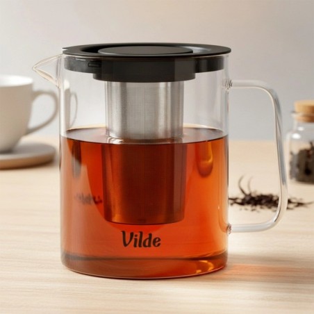 Kuumuskindlast klaasist teekann koos teetõmmisega 1, 5 liitrit