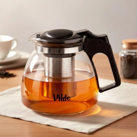Kuumuskindlast klaasist teekann koos teetõmmisega 1, 15 liitrit