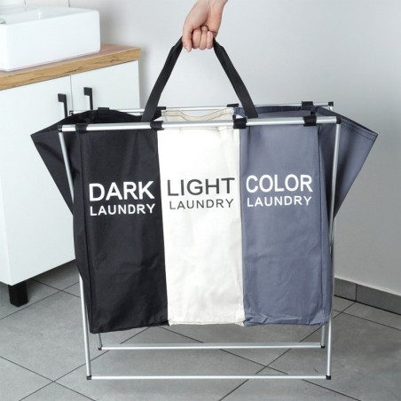 Pesukorv kokkupandav 3 sahtliga,105 l