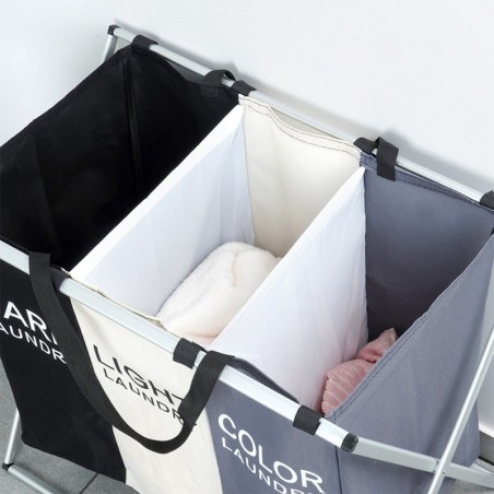 Pesukorv kokkupandav 3 sahtliga,105 l | FreshDesign.ee