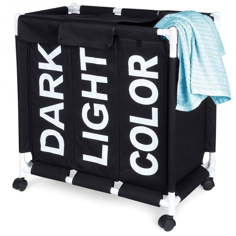 Pesukorv ratastel 3 sahtliga,137 l | FreshDesign.ee