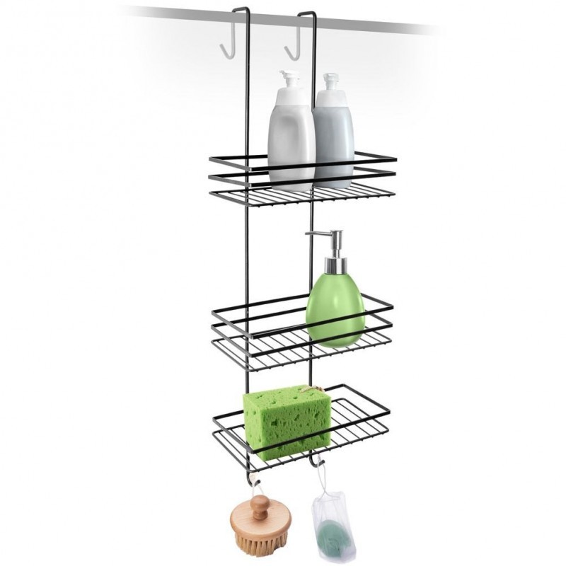 Vannitoa dušši riiul, must metall | FreshDesign.ee