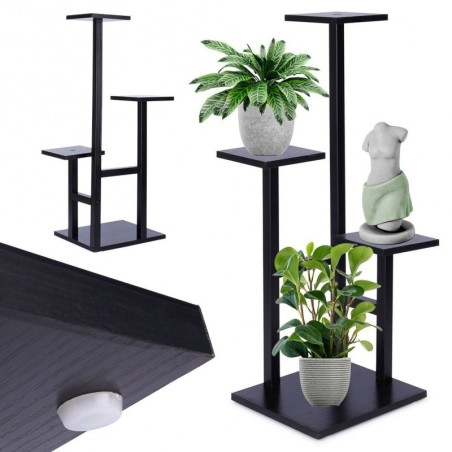 Lillepostament must metall, 4 tasandit, 84 cm | FreshDesign.ee