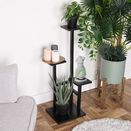 Lillepostament must metall, 4 tasandit, 84 cm | FreshDesign.ee