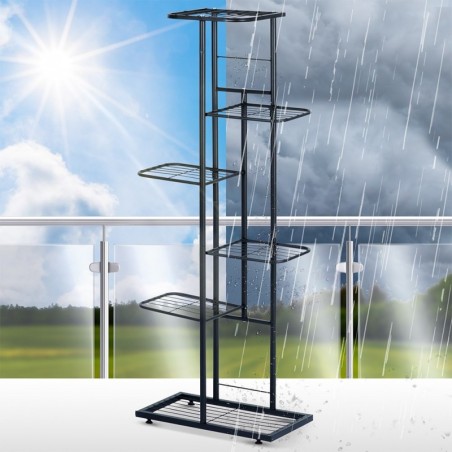 Lillepostament 6 tasandiga, 106 cm, metall must | FreshDesign.ee