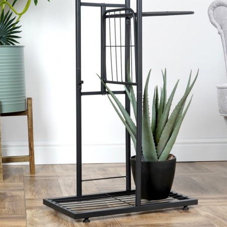 Lillepostament 4 tasandiga, 80 cm, metall must | FreshDesign.ee