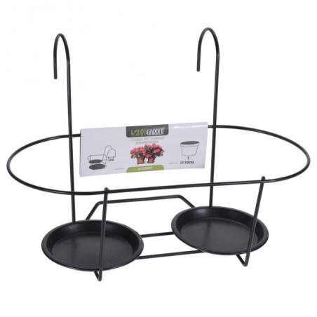 Riputatav lillepoti alus, must metall | FreshDesign.ee