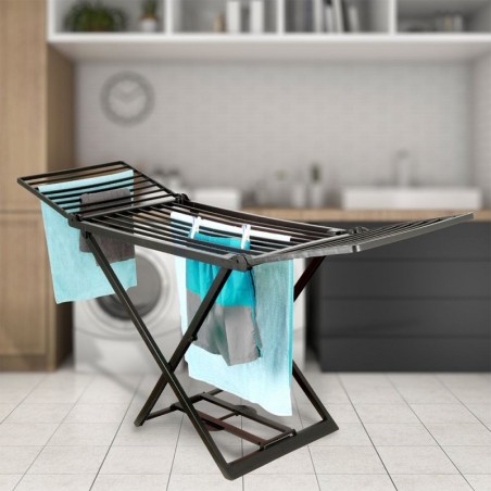 Riidekuivatusrest kokkupandav XXL 208 cm, must | FreshDesign.ee