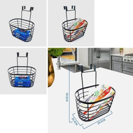 Must metall korv uksele 26.5x23.5x30.5 cm | FreshDesign.ee