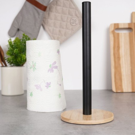 Majapidamispaberi hoidja, must metall / puit | FreshDesign.ee